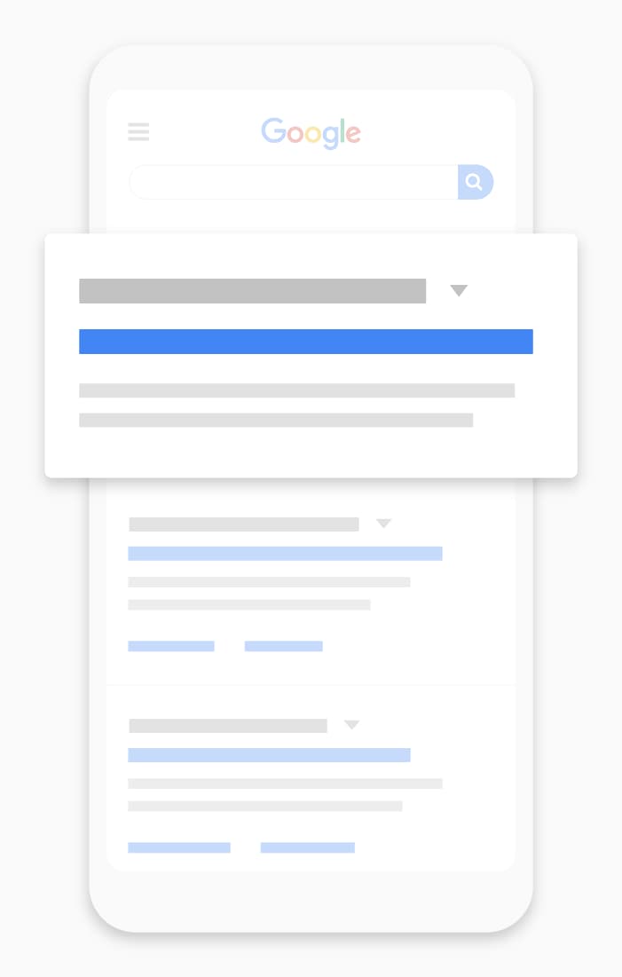 Mobile Google Search showing an AI Overview answer block above the traditional results