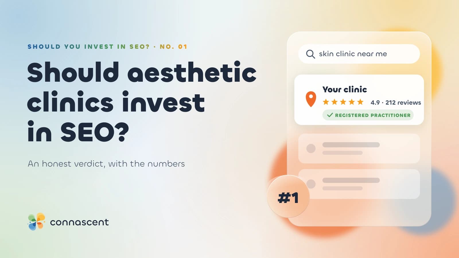 Një kërkim lokal në Google për skin clinic near me, ku një klinikë del e para me 4,9 yje nga 212 vlerësime dhe me distinktivin e praktikuesit të regjistruar