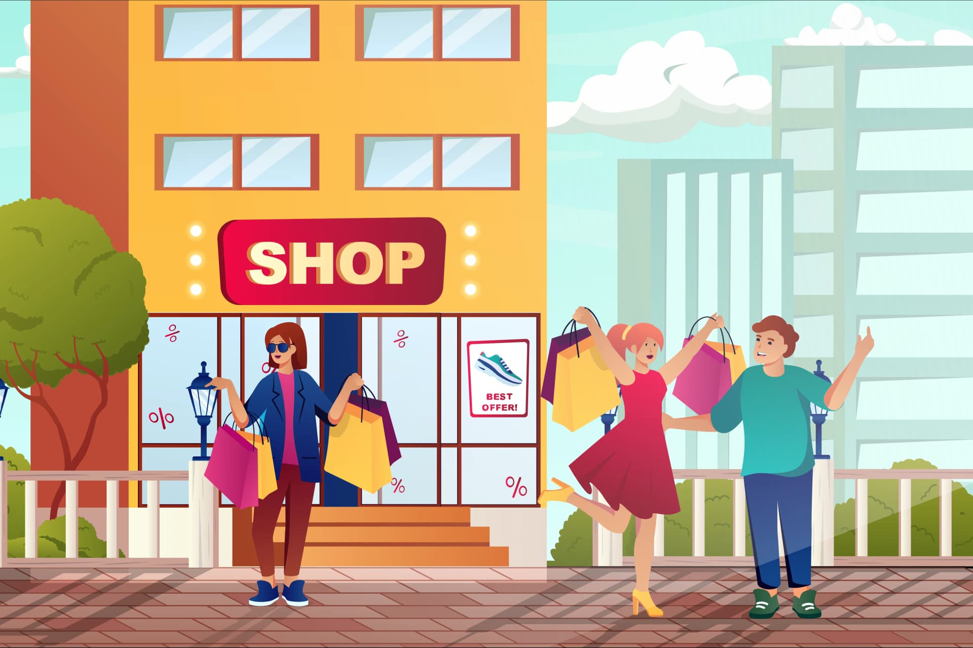 Satisfied customers visiting local retail store found through Connascent local search optimization