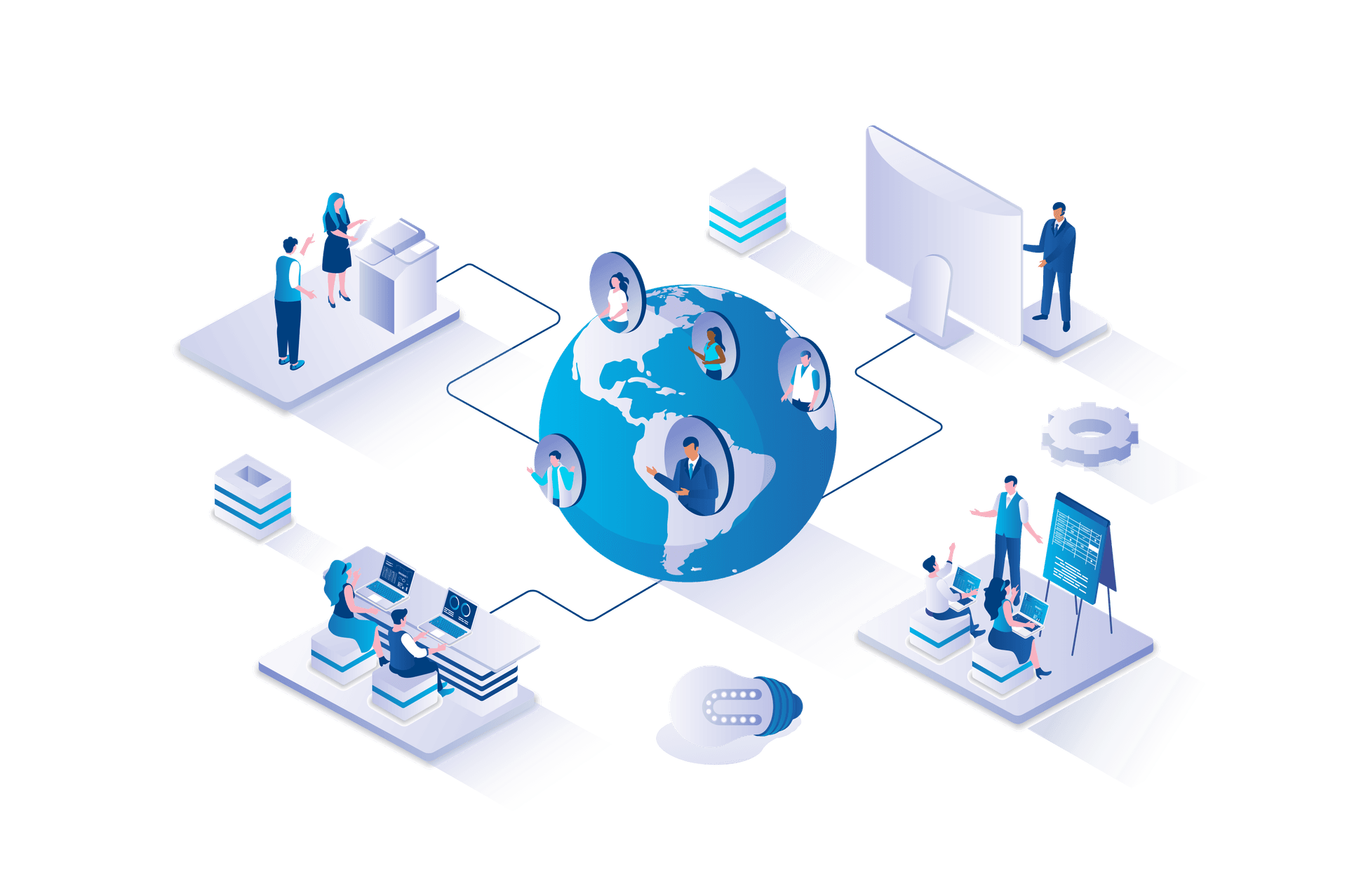 Digital network and technology infrastructure powering local SEO services