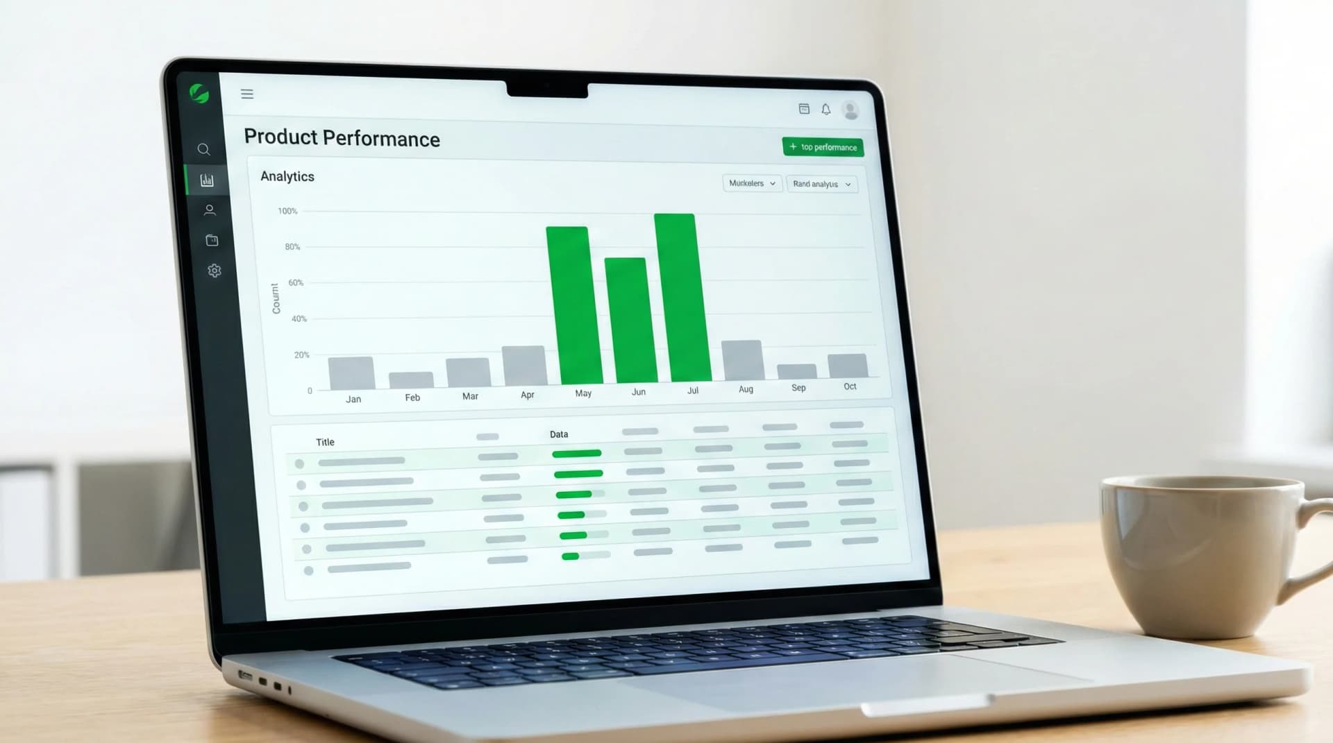 E-commerce analytics dashboard showing product performance insights from Connascent